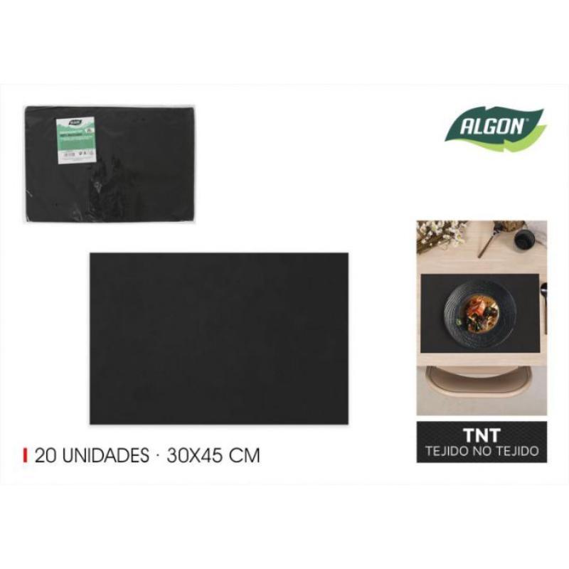 SALVAMANTEL TNT 20 PCS BLACK 30X45 CM ALGON