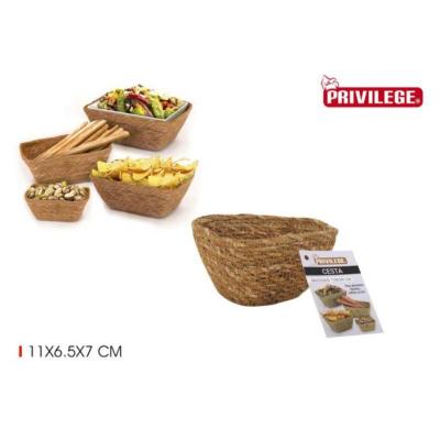 CESTA SEAGRASS RECTANGULAR 11X6.5X7 CM PRIVILEGE
