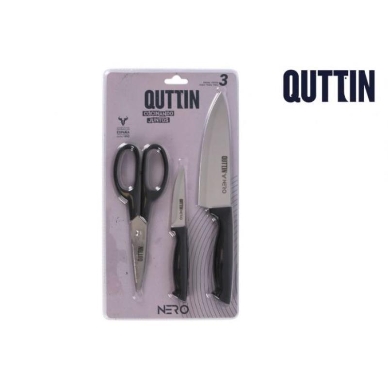 SET 3 PZS CUCH CHEF PEL Y TIJ NEGRO