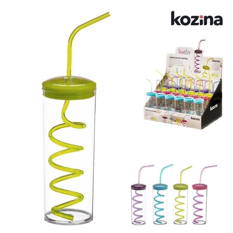 JARRA CON CAÑITA PLASTICO 330 ML