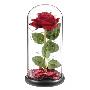 ROSA ROJA ETERNA LEDS CUPULA CRISTAL 25 CM