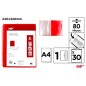 CARPETA 30 FUNDAS CON ESPIRAL TRANSLUCIDA ROJO