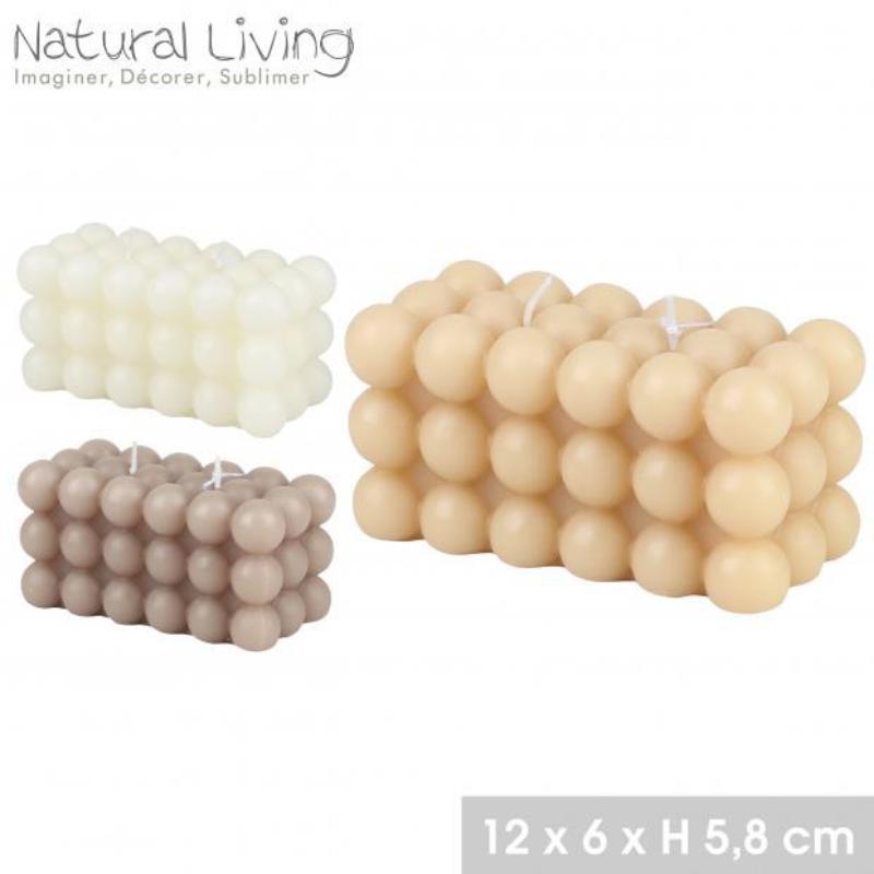 VELA BUBBLE CUBOS DISPONIBLE EN 3 COL SURT 12X6X5.8H CM