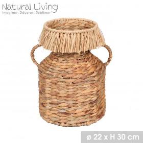 BOTELLA MIMBRE DEC NATURAL LIVING 22X30H CM