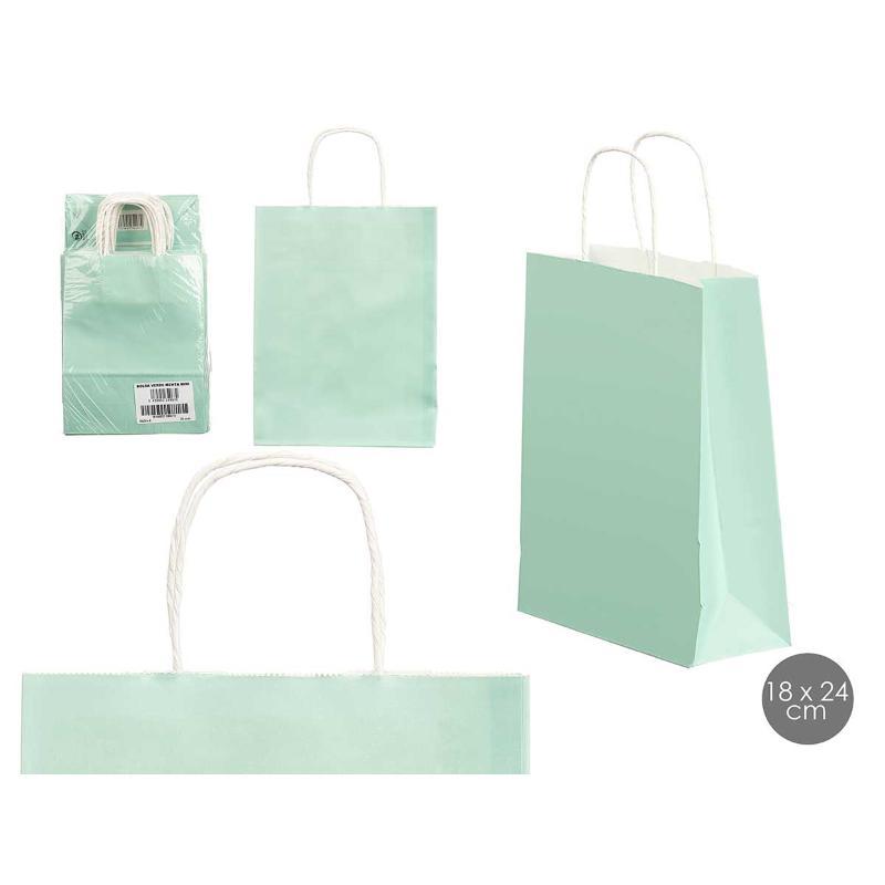 BOLSA PAPEL VERDE MENTE MINI 18X24 CM