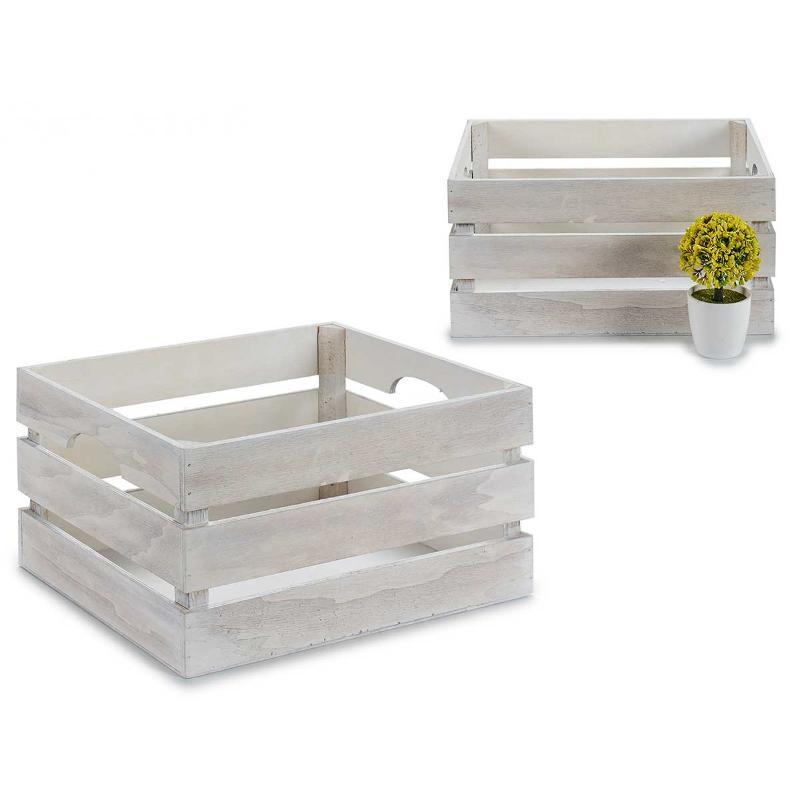 CAJA BLANCO ENVEJECIDO 36X26X18 CM