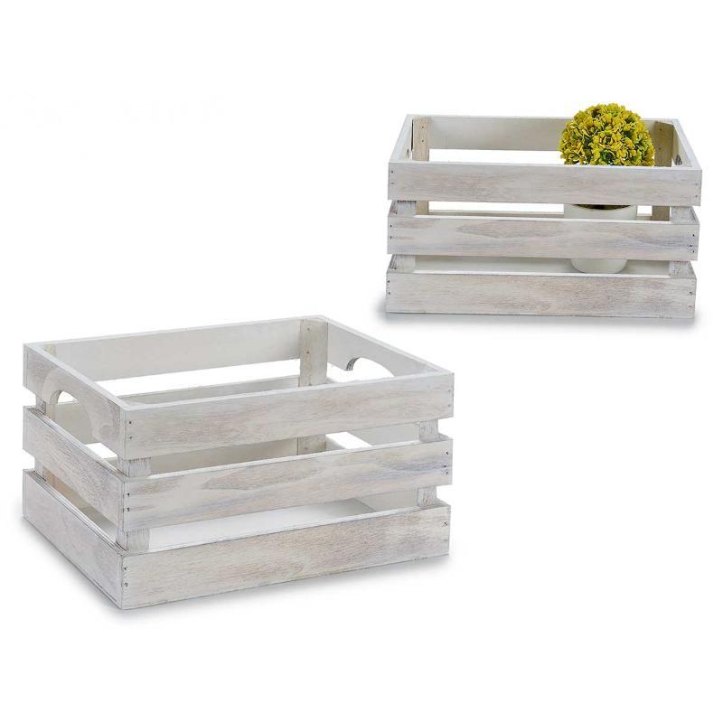 CAJA BLANCO ENVEJECIDO 26X16X13 CM