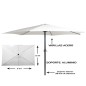 SOMBRILLA BLANCA 2X3 MT TUBO ALUM 38 MM