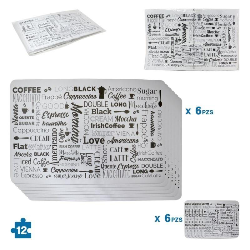 PAQ. 12 SALVAMANTEL CON POSAVASOS TEXTOS