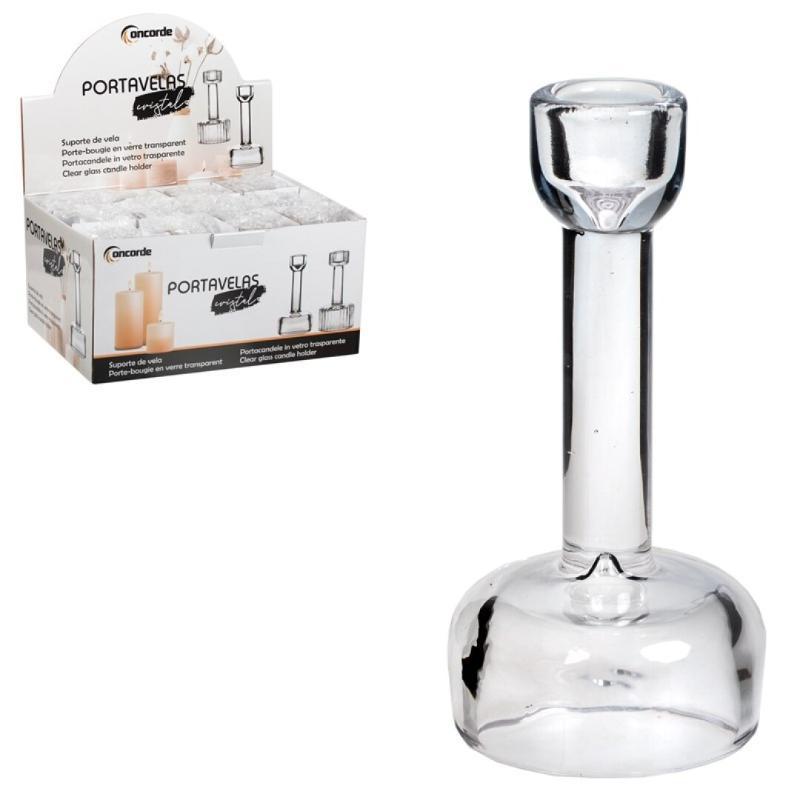 PORTAVELA DECORATIVO GRANDE BASE COPA CRISTAL 7X7X15 CM