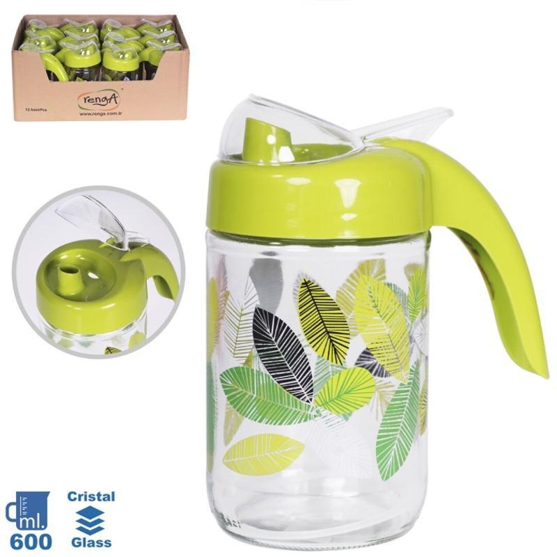 BOTELLA CON TAPA DISPENSADOR DE ACEITE ARES CRISTAL