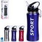 BOTELLA AGUA SPORT CON MOSQUETON ALUMINIO SURTID