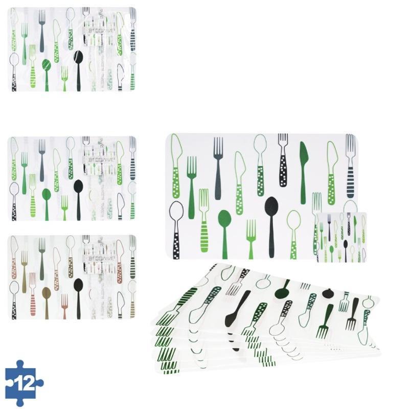 PAQ. 12 SALVAMANTEL CON POSAVASOS COOKWARE 43X0.50X28 CM