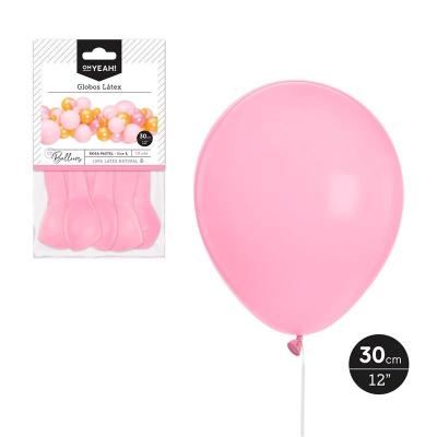 GLOBO LATEX ROSA PASTEL 30 CM 12" 10 UDS