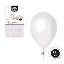 GLOBO LATEX BLANCO METALIZADO 30 CM LATEX 10 UND