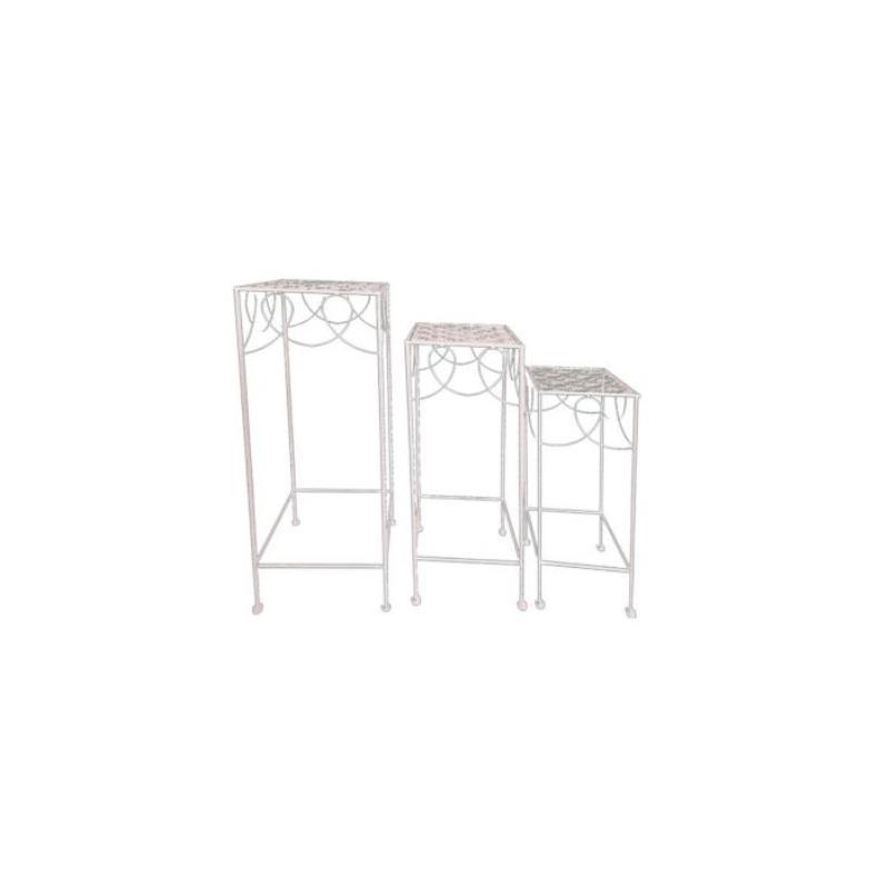 SET 3 PEDESTALES BLANCO 30*70 / 25*60 / 20*50 CM