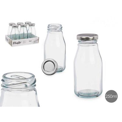 BOTELLA CRISTAL MINI TAPA PLATA 250 ML