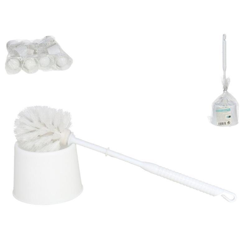 ESCOBILLERO CON ESCOBILLA 33 CM BLANCA