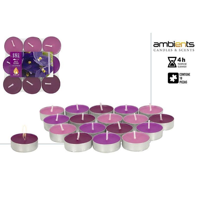 PACK 18 VELAS TE AROMATICAS VIOLET