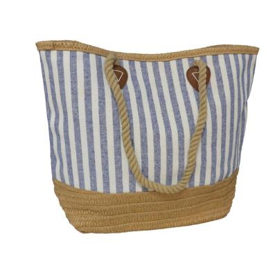 BOLSO PLAYA MARTINA RAYAS AZUL C/CIERRE MAGNETICO 48X36 CM