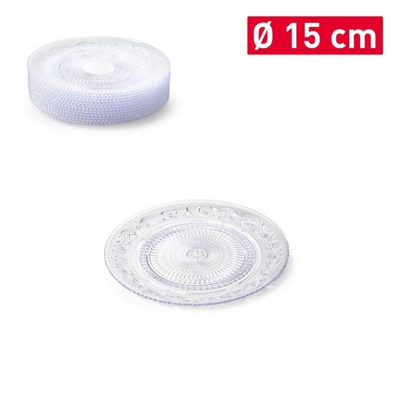 PLATO REDONDO PVC CRYSTAL 15 CM TRANSPARENTE