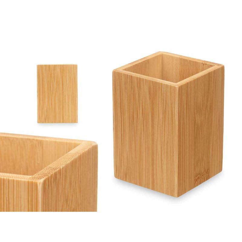 VASO CUADRADO BAMBU 6,8 x 6,8 x 9,7 cm.