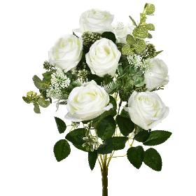RAMO DE ROSAS 47 CM CREMA
