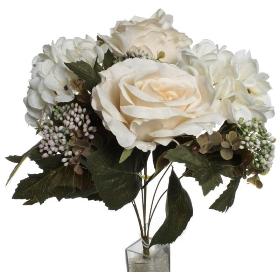 RAMO ROSA HORTENSIA CREMA