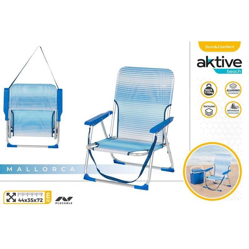 SILLA PLEGABLE ALU FIJA 44X35X72 CM