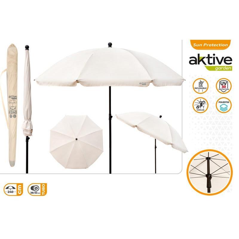 PARASOL D240 CM TUBO 28/32 POLYESTER BEIG