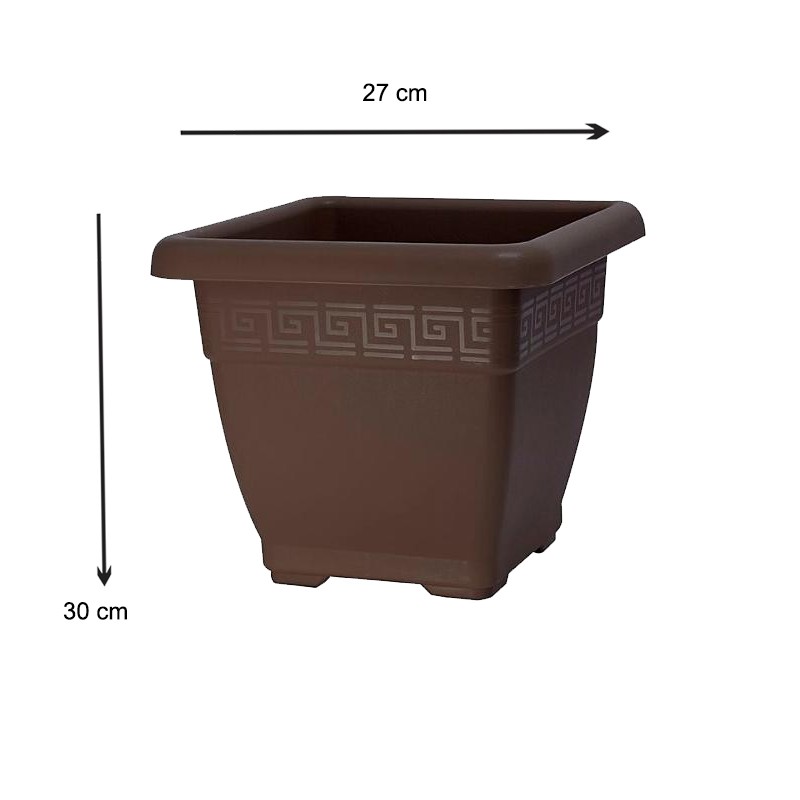 JARDINERA CUADRADA 30 CMS.CHOCOLATE