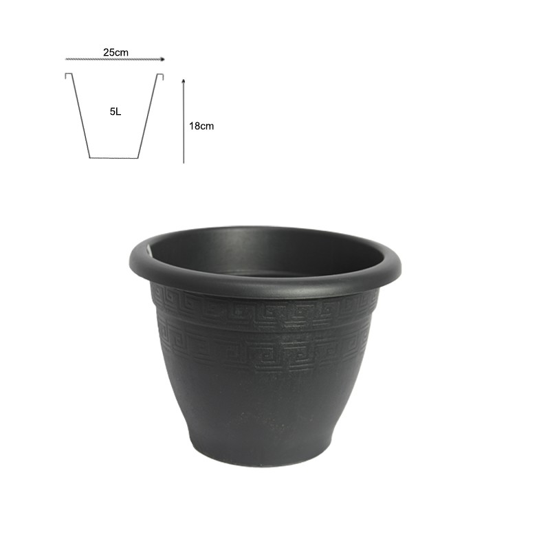 MACETA CAMPANA GRIS 22 INTER 25 EX