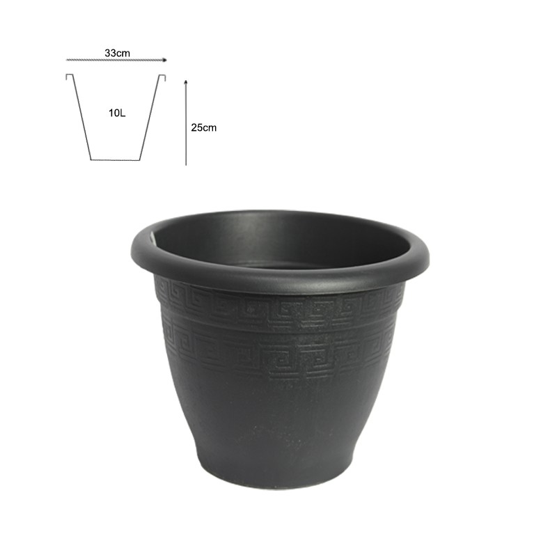 MACETA CAMPANA GRIS 28 INTER 33 EXT