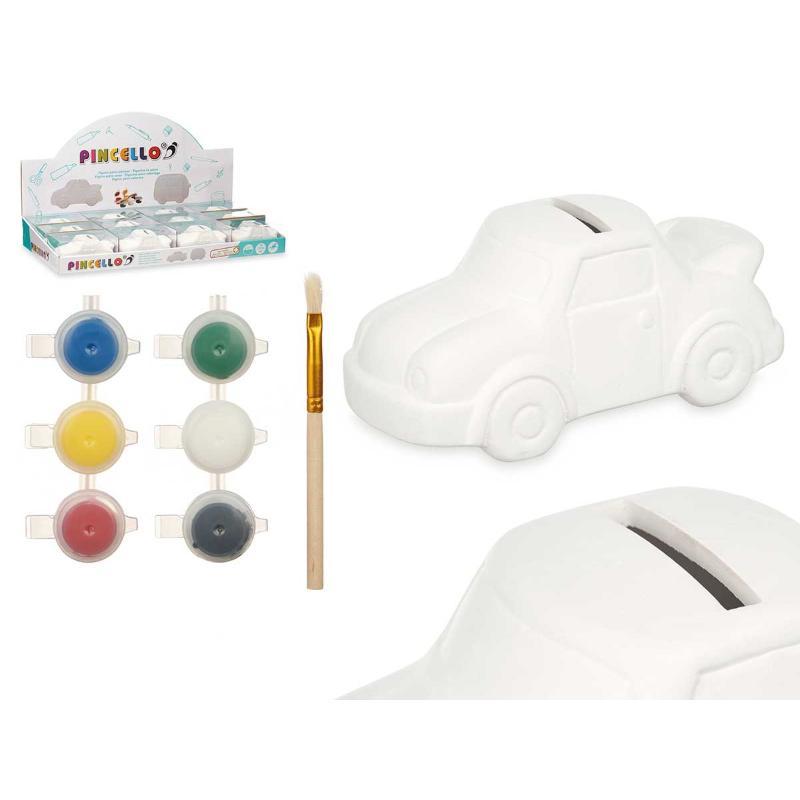 HUCHA PINTAR COCHE 6 COLORES PINCEL