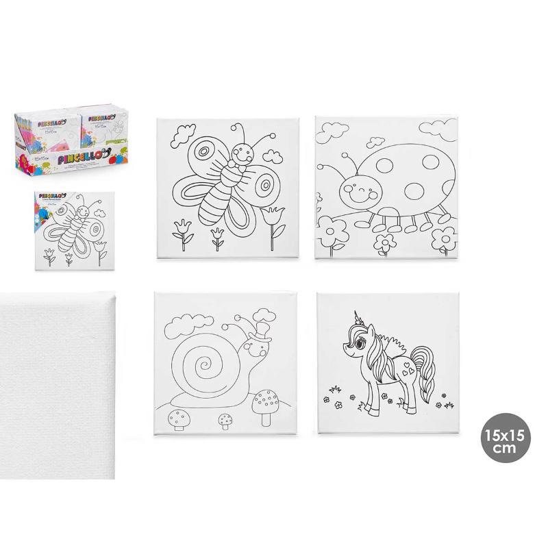 LIENZO MANUALIDAD 15X15 CM ANIMALES SURT 4 MOD