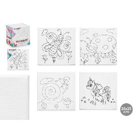 LIENZO MANUALIDAD 25X25 CM ANIMALES SURT 4 MOD