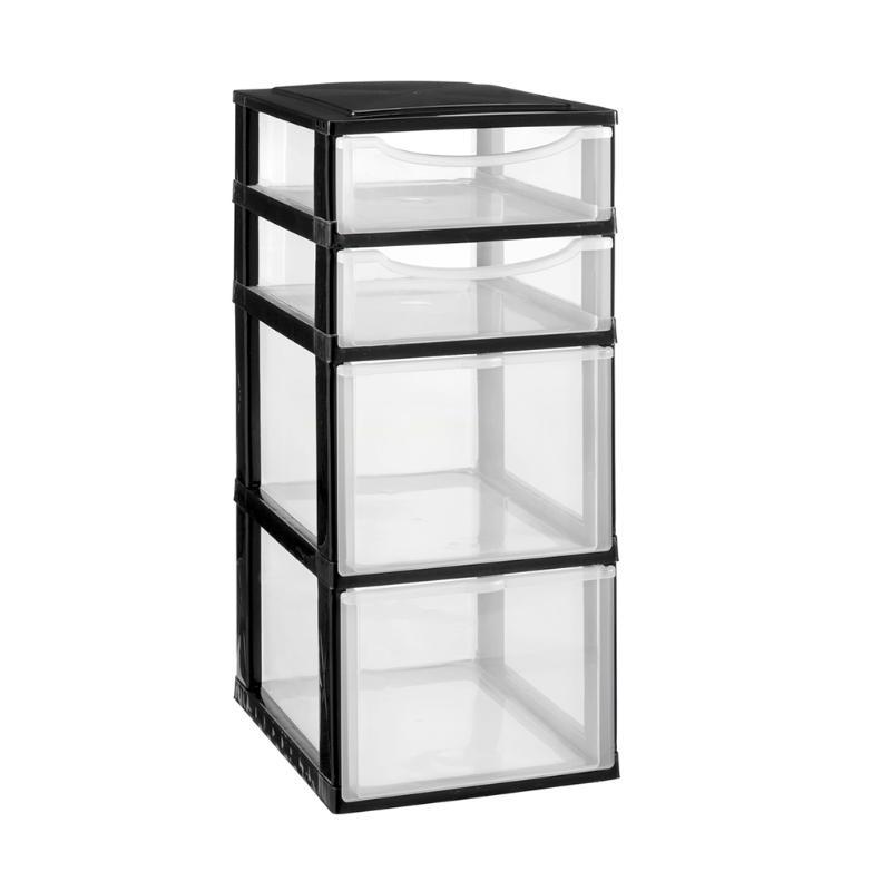 MOD. 2 CAJONES MED + 2 PQÑ NEGRO 260X340X575 MM