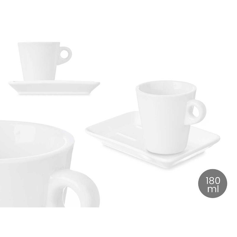 SET TAZA + PLATO CAFE 180 ML