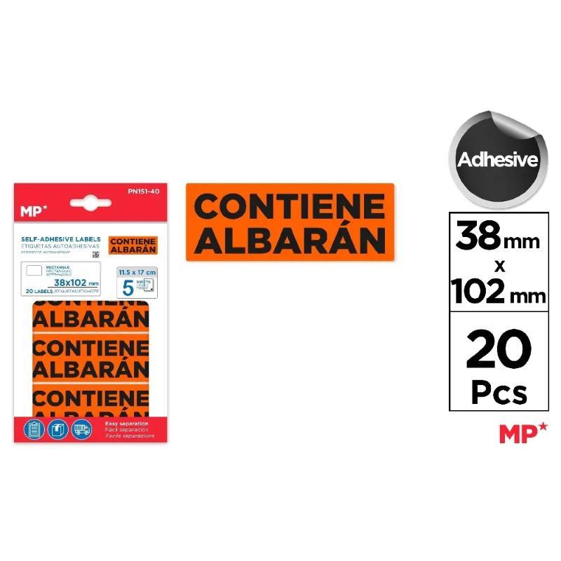 ETIQUETAS ADHESIVAS 5 HOJAS