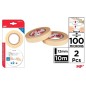 CINTA ADHESIVA DOBLE CARA 100 MICRAS 12 MM X 10 M