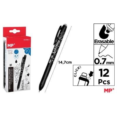 BOLIGRAFOS BORRABLES PUNTA 0.7 MM 24 UDS NEGRO