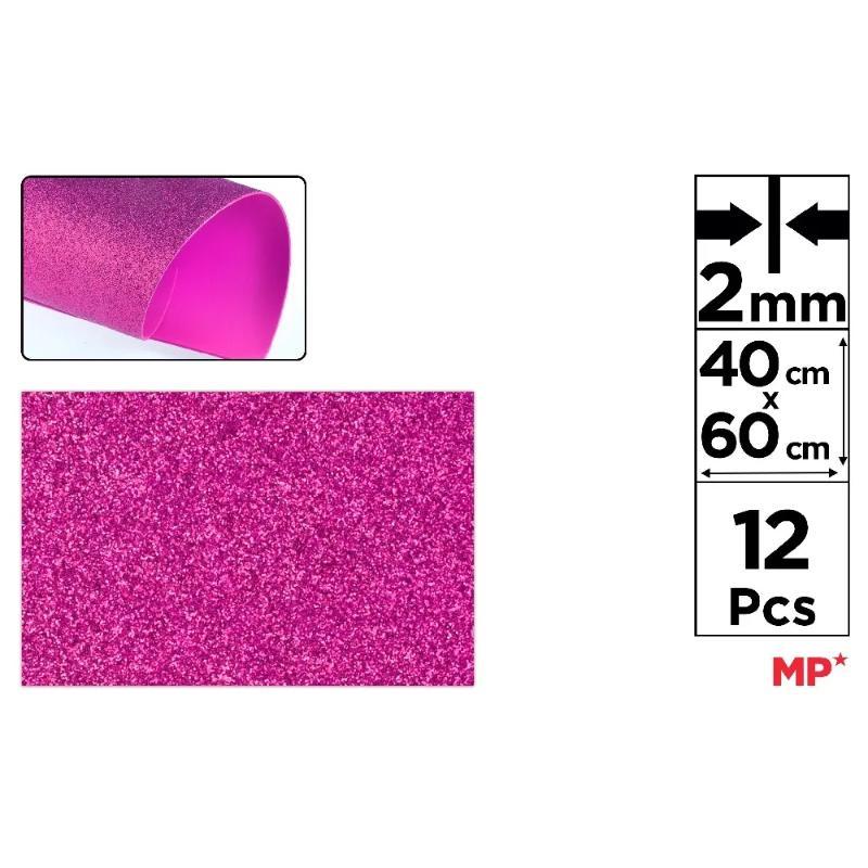 GOMA EVA C/PURPURINA 40X60 CM MAGENTA