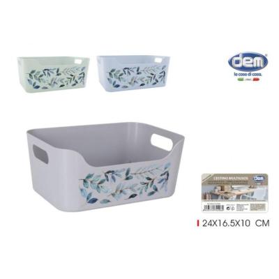 CESTA MULTIUSOS 24X16.5X10 CM FLORES DEM