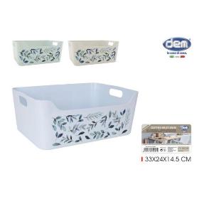CESTA MULTIUSOS 24X16.5X10 CM FLORES DEM
