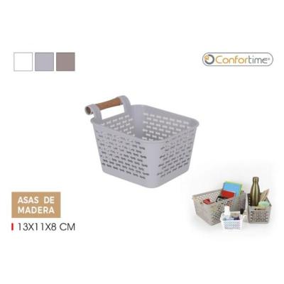 CESTA MULTIUSOS ASAS MADERA 13X11X8 CM