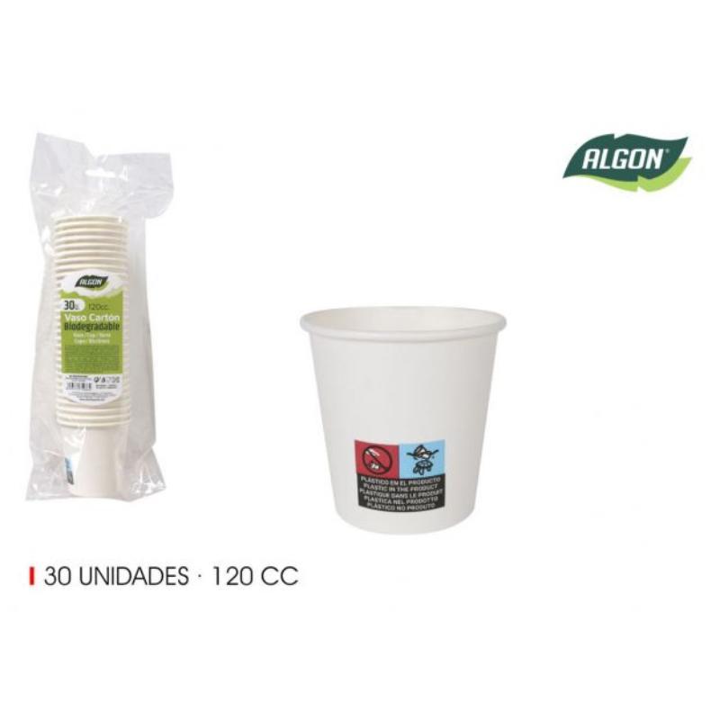 SET 30 VASO BLANCO CARTON 120 CC ALGON