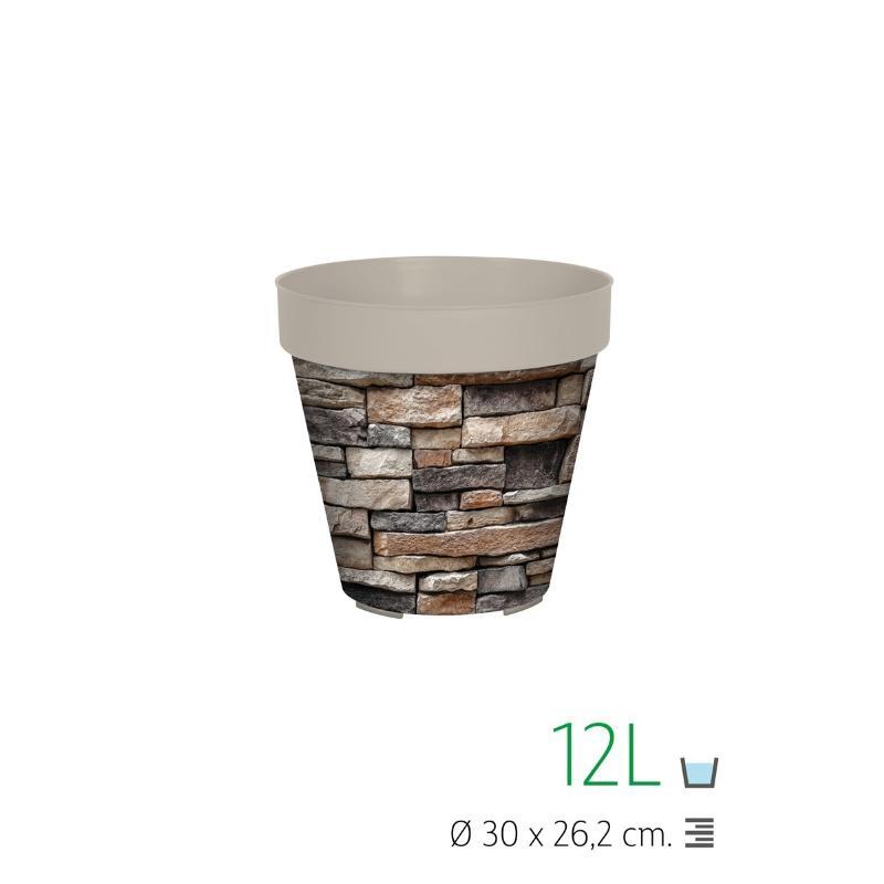 MACETA LISA 30 CM IML PIEDRA