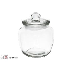 TARRO C/TAPA CRISTAL LUCIA 1300 ML