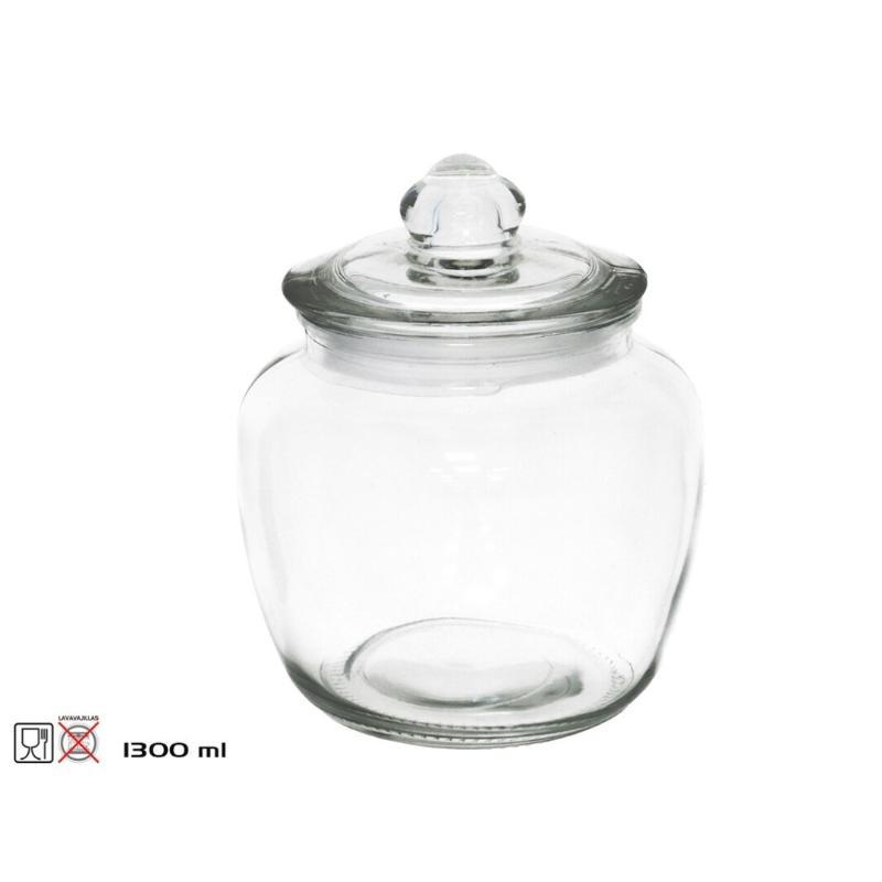 TARRO C/TAPA CRISTAL LUCIA 1300 ML