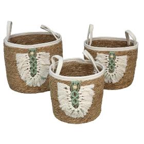 SET 3 CESTAS CON ASAS NAVAJO 32X28 CM